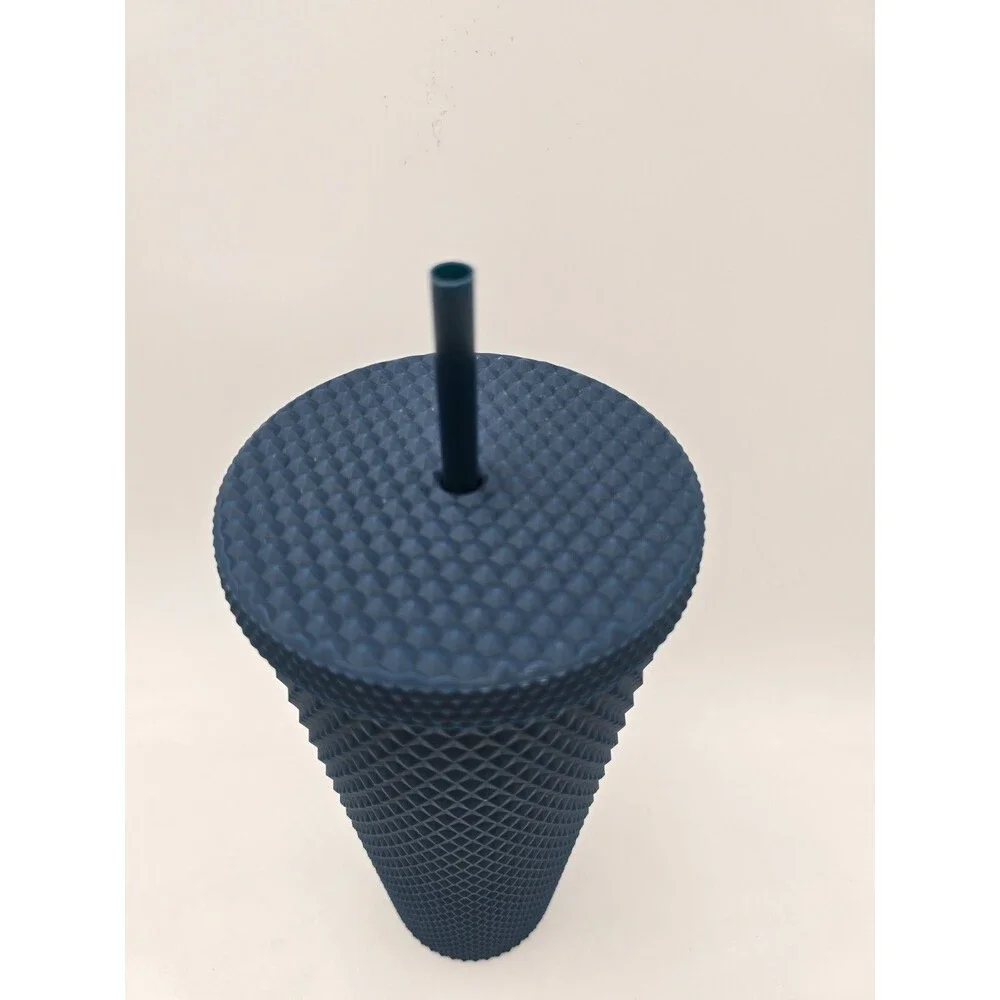 Starbucks Mexico 2022 Matte Diamond Blue Tumbler 24oz Venti Cold Cup With Straw‎